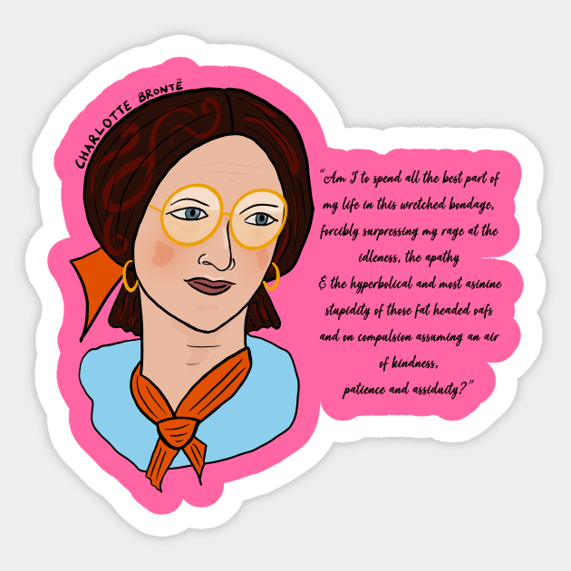 Charlotte Bronte Quotes Sticker by iliketeasdesigns